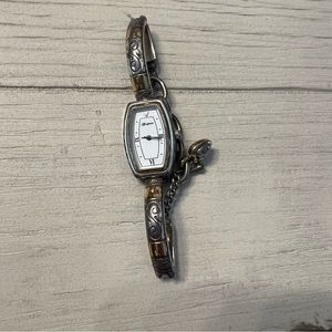 Brighton VENEZIA Watch Gold Silver Tone Signed Toggle Clasp